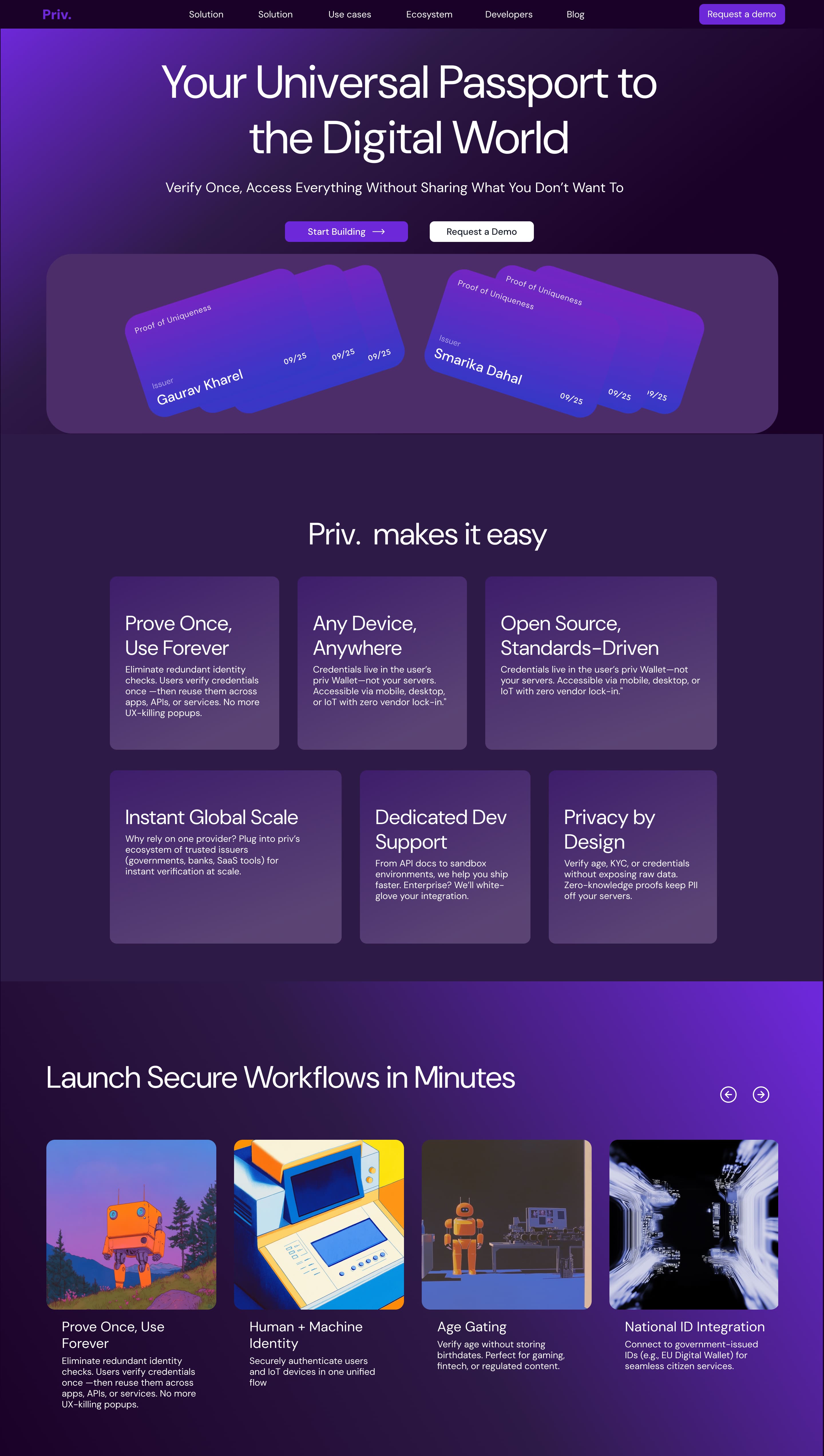 Priv Client Landing Page